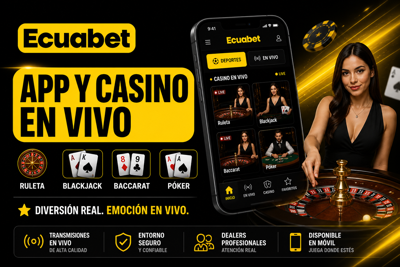 App móvil y casino en vivo